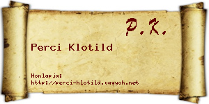 Perci Klotild névjegykártya